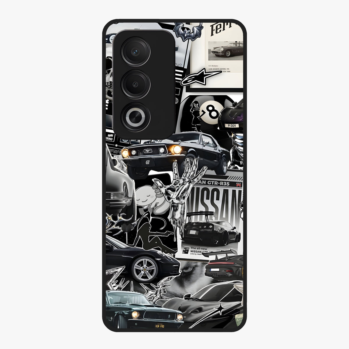 Aesthetic Dark Love Glass Case showing flat back view with dark romantic artwork and glossy glass finish.