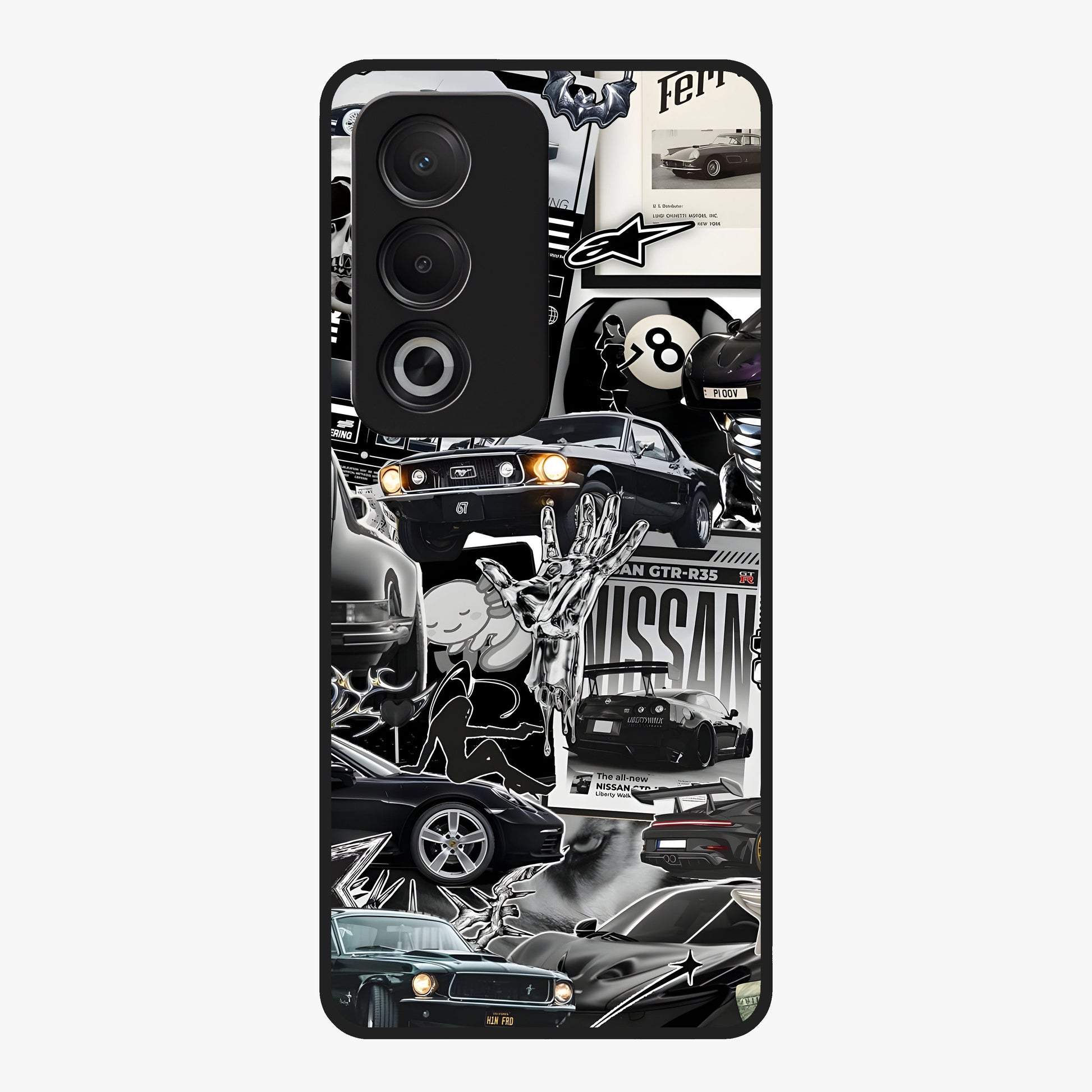 Aesthetic Dark Love Glass Case showing flat back view with dark romantic artwork and glossy glass finish.
