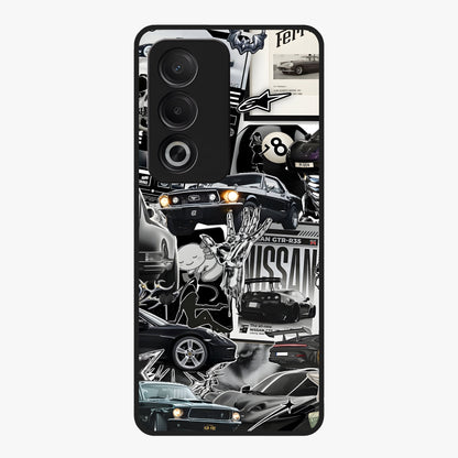 Aesthetic Dark Love Glass Case showing flat back view with dark romantic artwork and glossy glass finish.