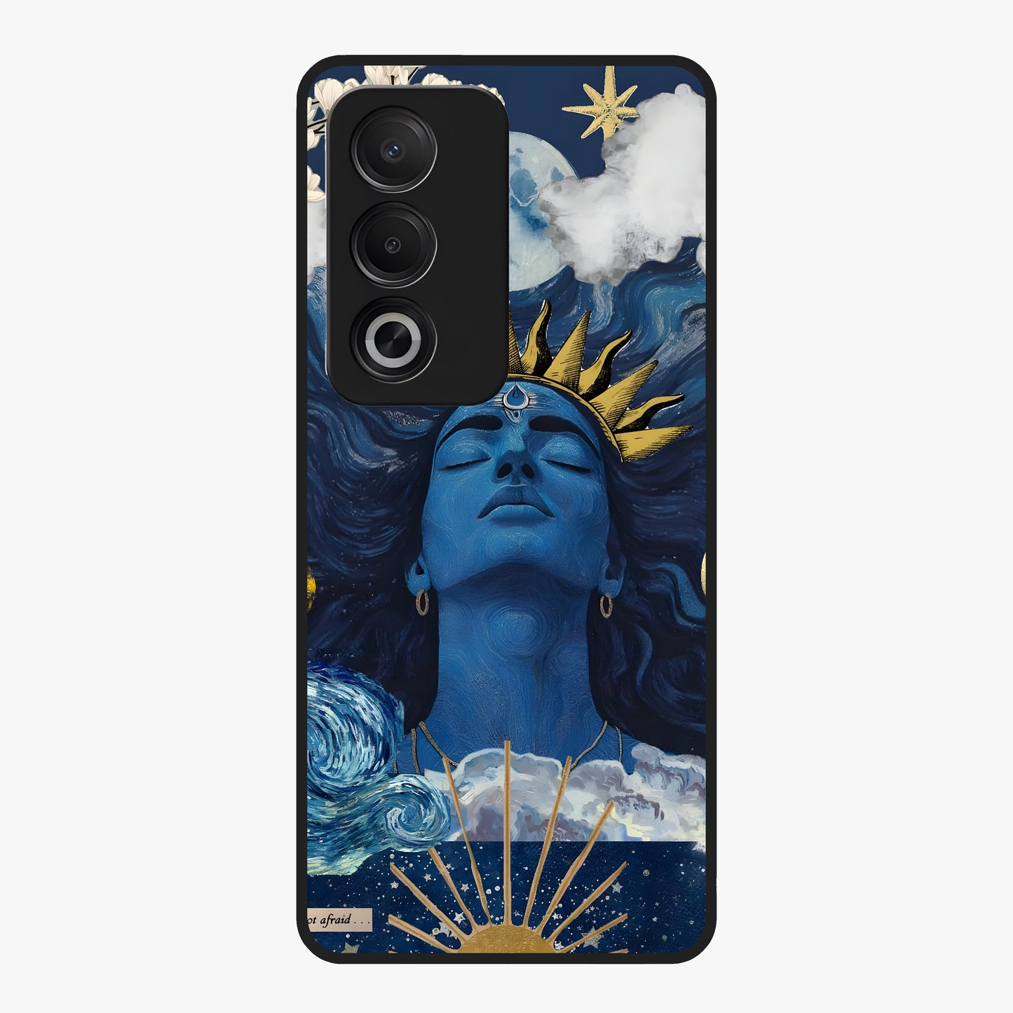 Aesthetic Lord Shiva Glass Case showing flat back view with divine Shiva artwork and glossy glass finish.