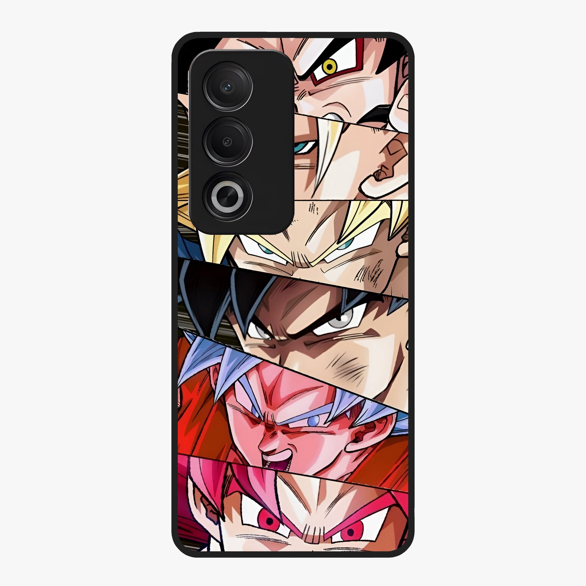 Anime Character Glass Case showing flat back view with vibrant anime artwork and glossy glass finish.
