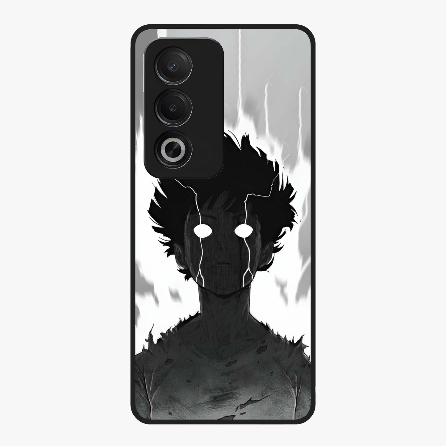 Awakened Inner Rage Glass Case showing flat back view with intense artistic artwork and glossy glass finish.