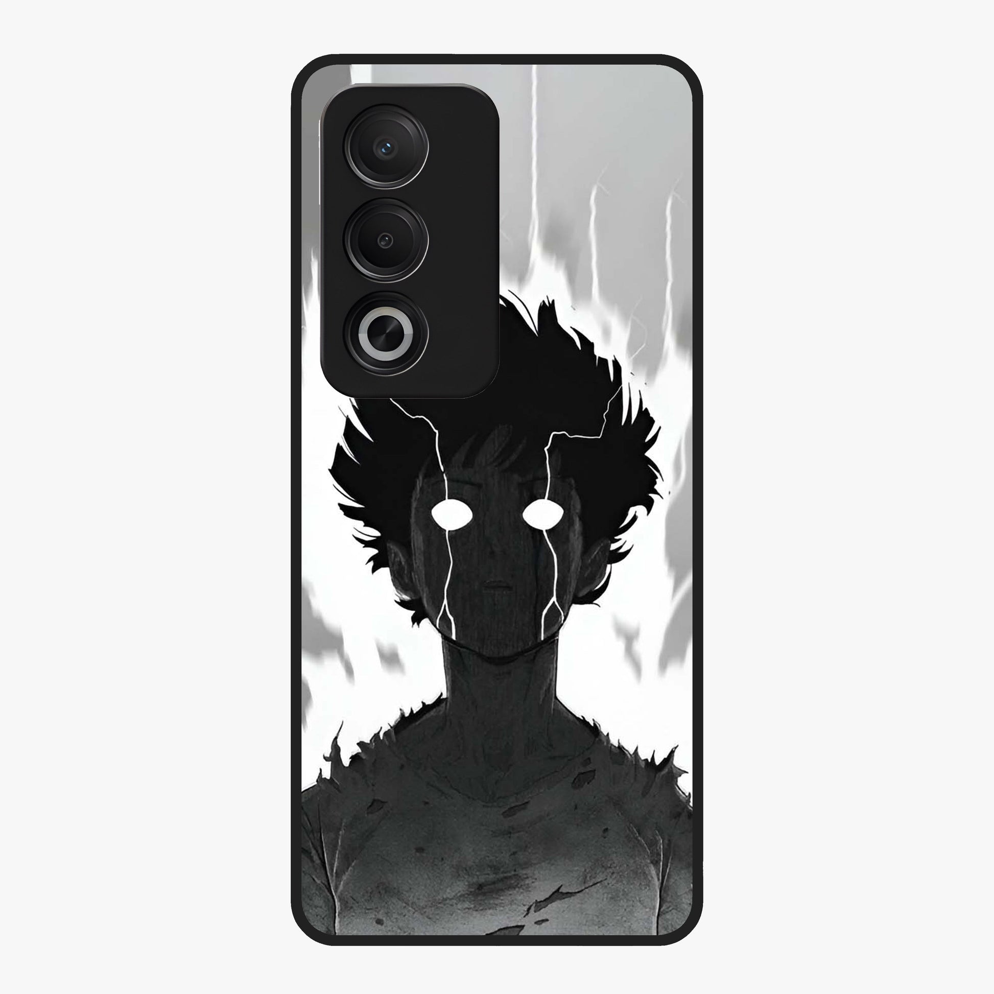 Awakened Inner Rage Glass Case showing flat back view with intense artistic artwork and glossy glass finish.