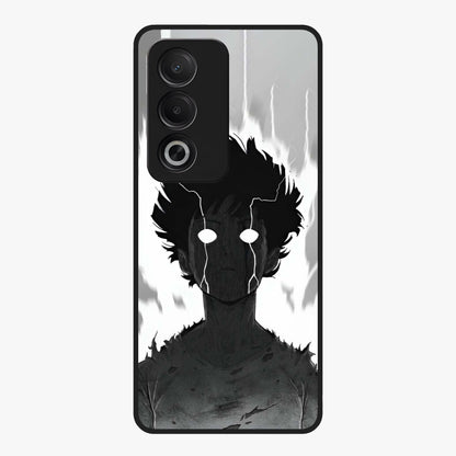 Awakened Inner Rage Glass Case showing flat back view with intense artistic artwork and glossy glass finish.