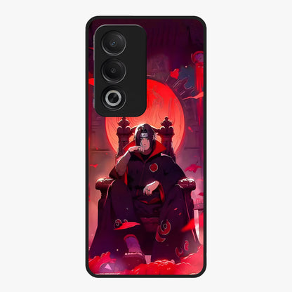 Blood Moon Sovereign Glass Case showing flat back view with mystical blood moon artwork and glossy glass finish.