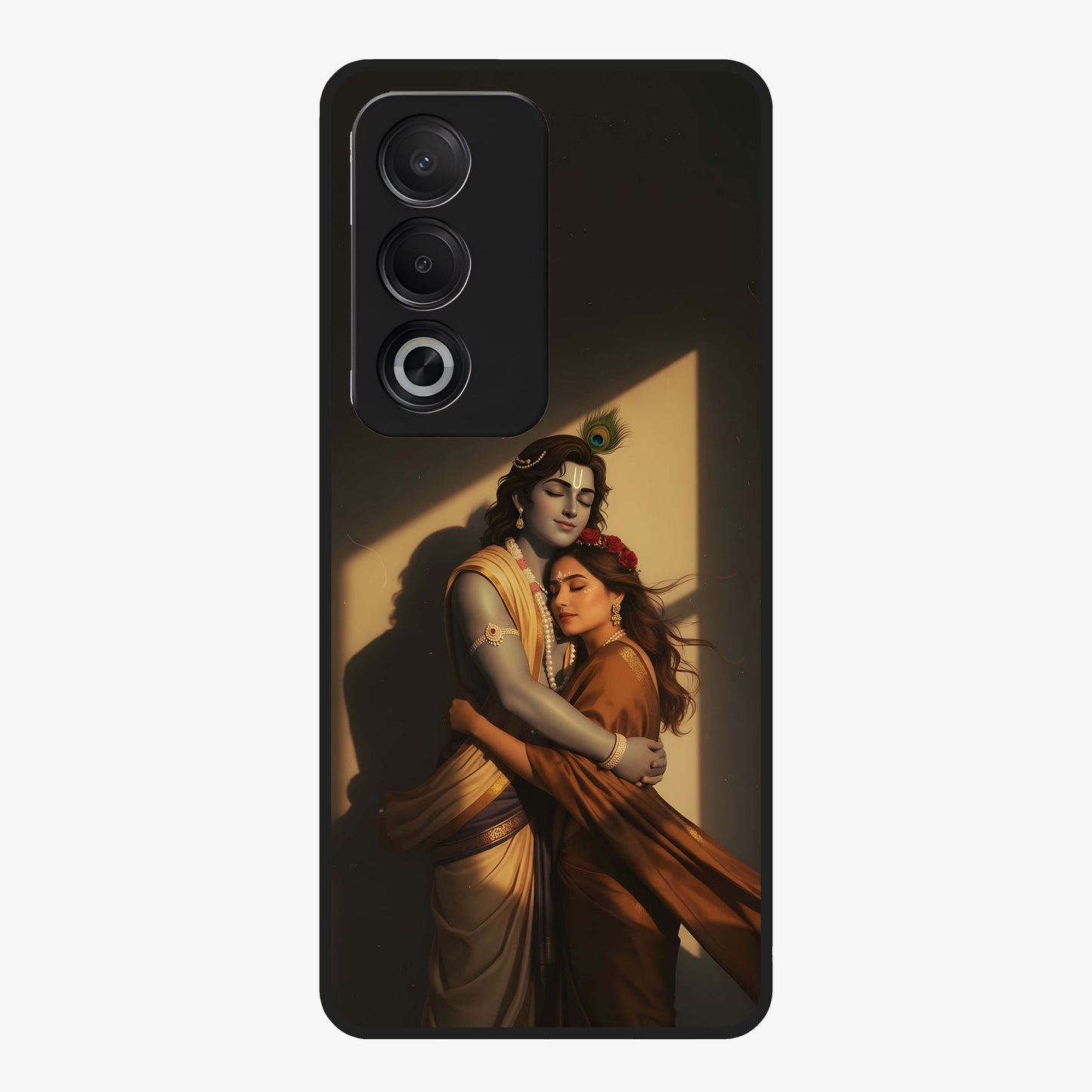Divine Eternal Love Glass Case showing flat back view with spiritual love themed artwork and glossy glass finish.