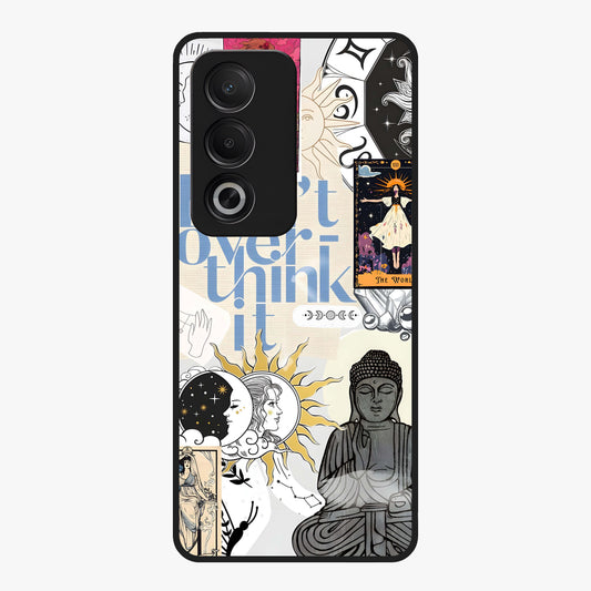 Ethereal Thoughts Glass Case showing flat back view with dreamy artistic artwork and glossy glass finish.
