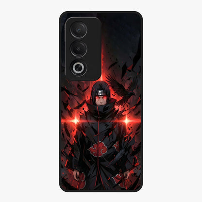 Focused Blade Discipline Glass Case showing flat back view with warrior sword themed artwork and glossy glass finish.
