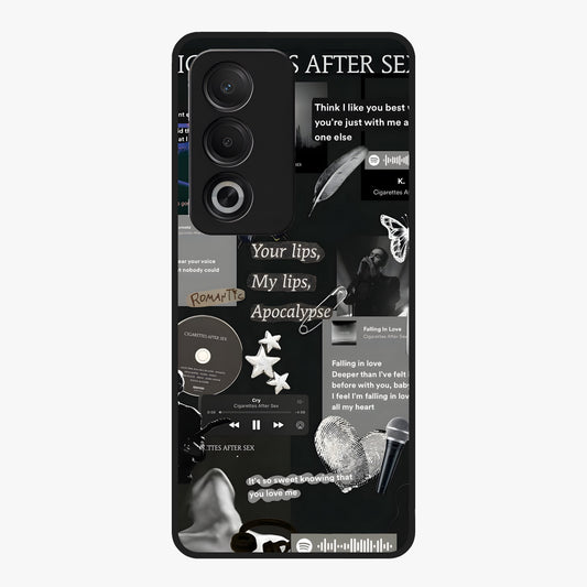 Midnight Love Echo Glass Case showing flat back view with romantic midnight themed artwork and glossy glass finish.