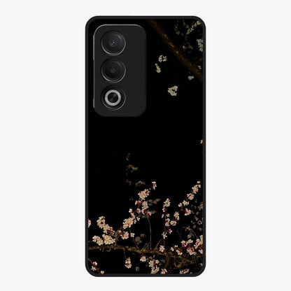 Petal Moon Light With Custom Name Glass Case showing flat back view with floral moonlight artwork and personalized name design.
