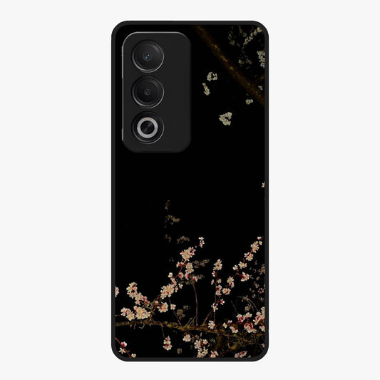 Petal Moon Light With Custom Name Glass Case showing flat back view with floral moonlight artwork and personalized name design.