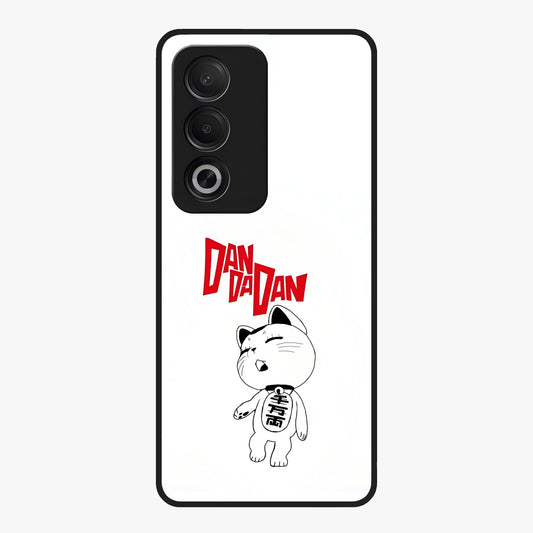Playful Spirit Charm Glass Case showing flat back view with cheerful charm themed artwork and glossy glass finish.