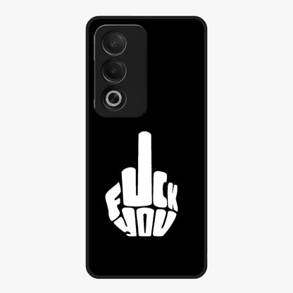Rebel Mode On Glass Case showing flat back view with bold rebellious typography artwork and glossy glass finish.