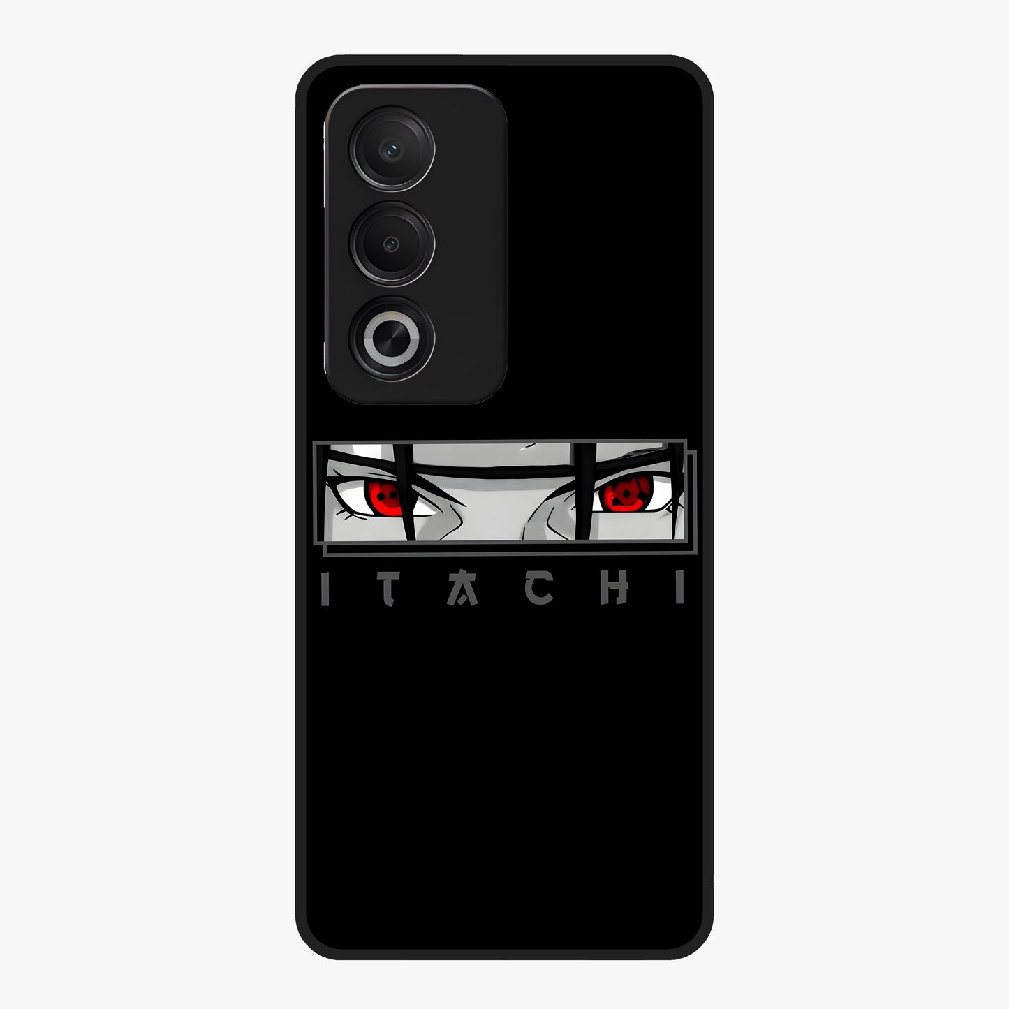 Scarlet Gaze Dominance Glass Case showing flat back view with striking red themed artwork and glossy glass finish.