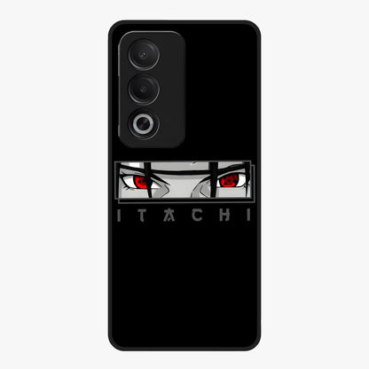 Scarlet Gaze Dominance Glass Case showing flat back view with striking red themed artwork and glossy glass finish.