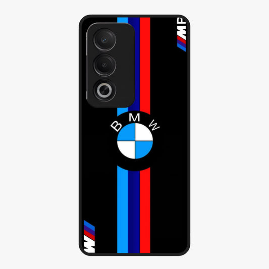 Turbo BMW Beast Glass Case showing flat back view with high performance sports car artwork and glossy glass finish.