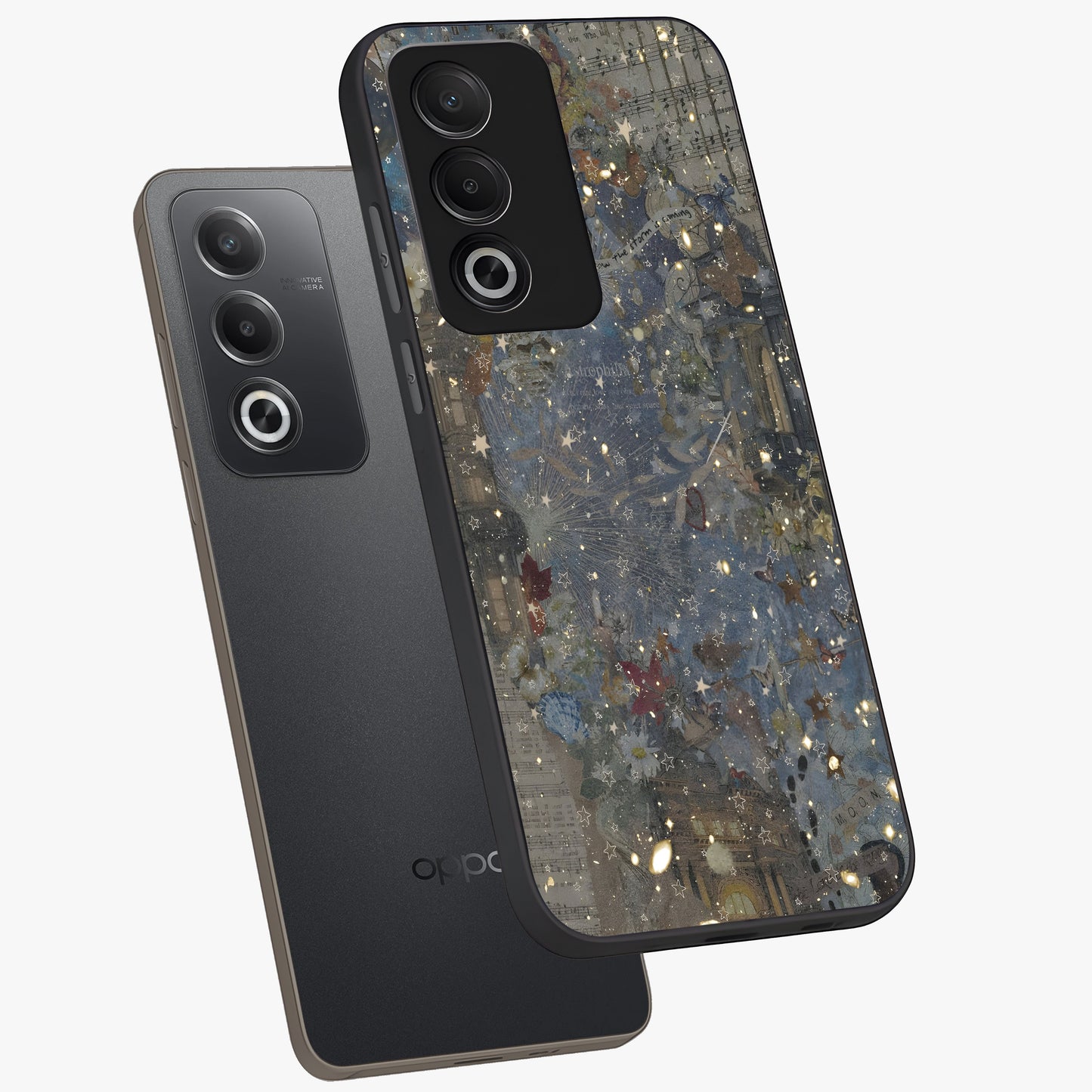 Aesthetic Astrolophia Glass Case displayed in angled mockup highlighting artistic aesthetic elements and smooth glass surface.