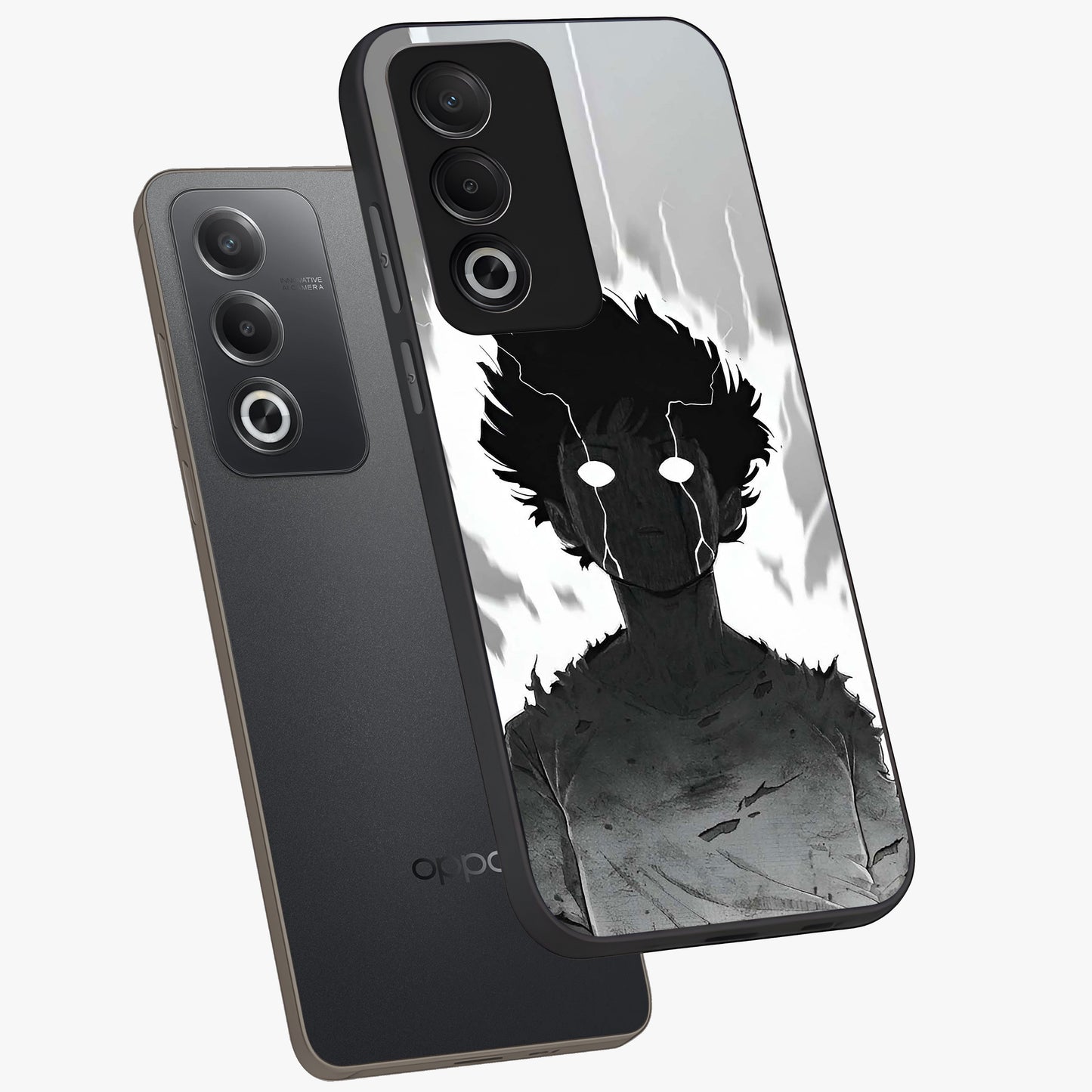 Awakened Inner Rage Glass Case displayed in angled mockup highlighting powerful graphic design and bold artistic theme.