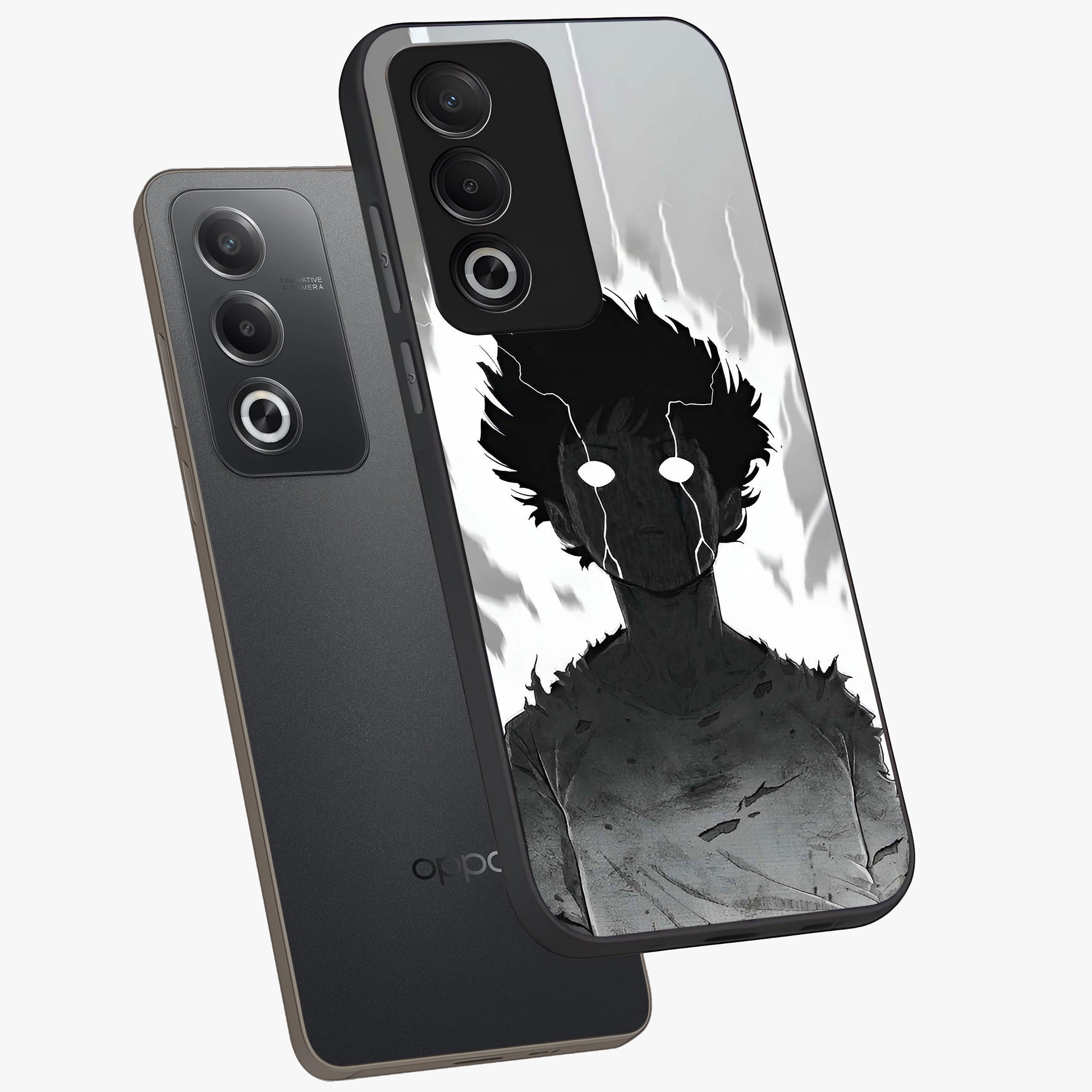 Awakened Inner Rage Glass Case displayed in angled mockup highlighting powerful graphic design and bold artistic theme.