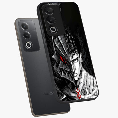 Berserker Blood Oath Glass Case displayed in angled mockup highlighting dark fantasy graphic design and powerful theme.