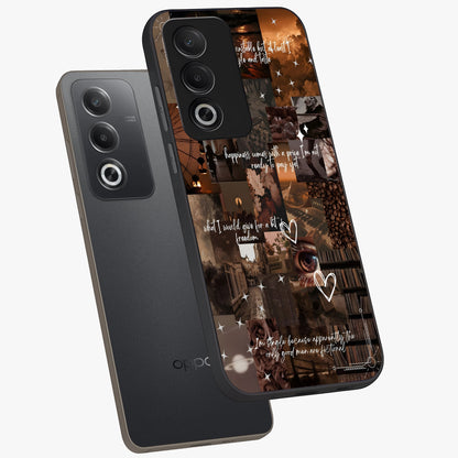 Bittersweet Aesthetic Chaos Glass Case displayed in angled mockup highlighting expressive abstract artwork and edgy aesthetic theme.