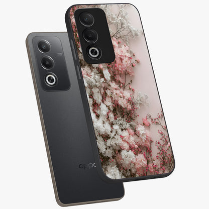 Blush Blossom Cloud Glass Case displayed in angled mockup highlighting soft cloud and blossom design with pastel aesthetic.