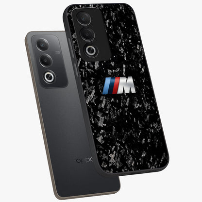 Carbon Speed Mark Glass Case displayed in angled mockup highlighting racing inspired carbon design and sleek aesthetic style.