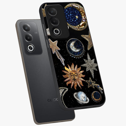 Celestial Gem Constellations Glass Case displayed in angled mockup highlighting gemstone inspired constellation design.