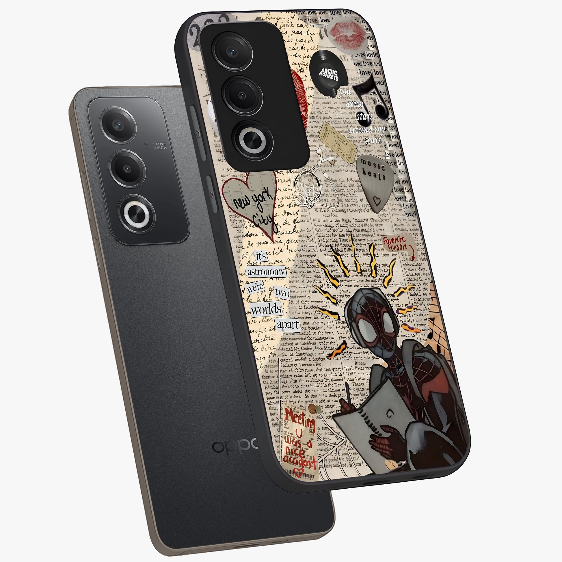 City Dream Sketch Glass Case displayed in angled mockup highlighting minimal city illustration with aesthetic sketch style.