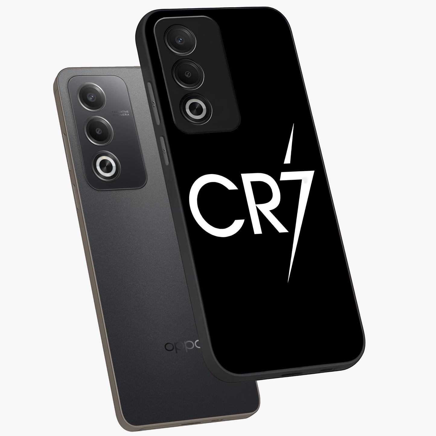 Cr7 Elite Strike Glass Case displayed in angled mockup highlighting powerful sports graphic with bold athletic theme.