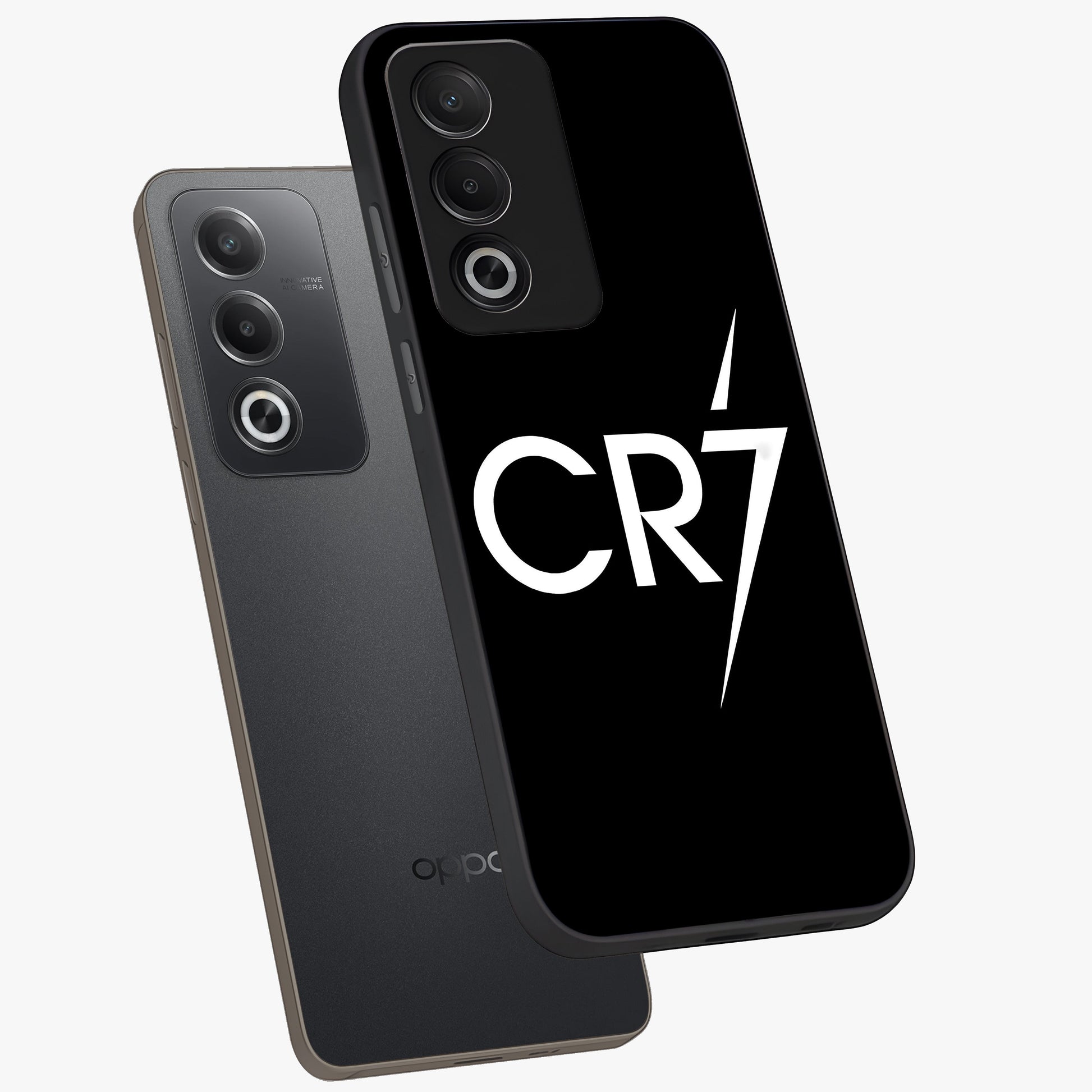 Cr7 Elite Strike Glass Case displayed in angled mockup highlighting powerful sports graphic with bold athletic theme.