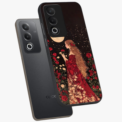 Crimson Dreams Glass Case displayed in angled mockup highlighting soft crimson aesthetic design with artistic theme.