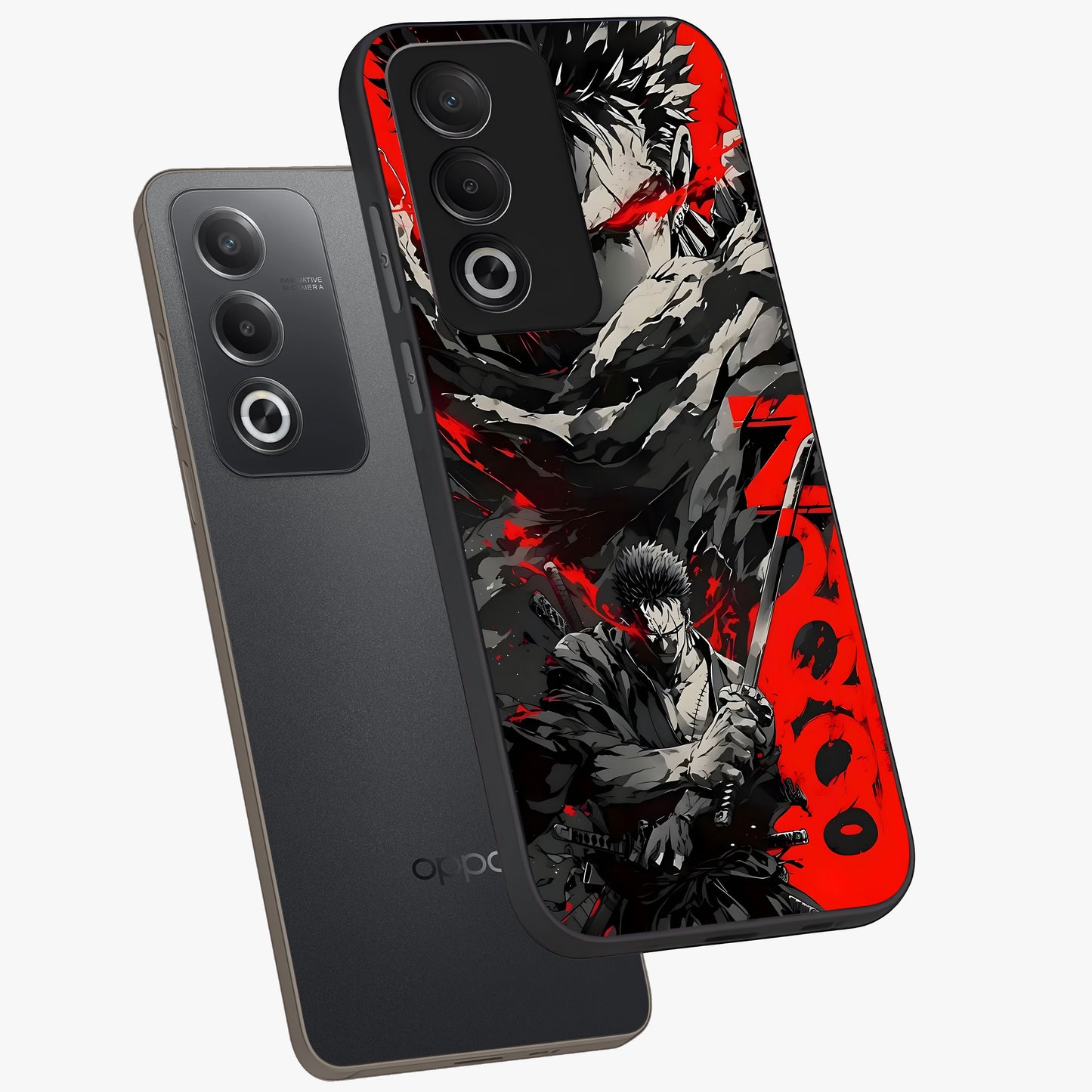 Demon Sword Resolve Glass Case displayed in angled mockup highlighting powerful demon sword illustration with dark fantasy aesthetic.