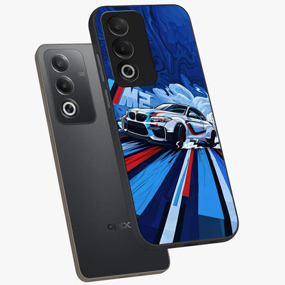 Drift Power Rush Glass Case displayed in angled mockup highlighting powerful drift car design with sporty aesthetic style.