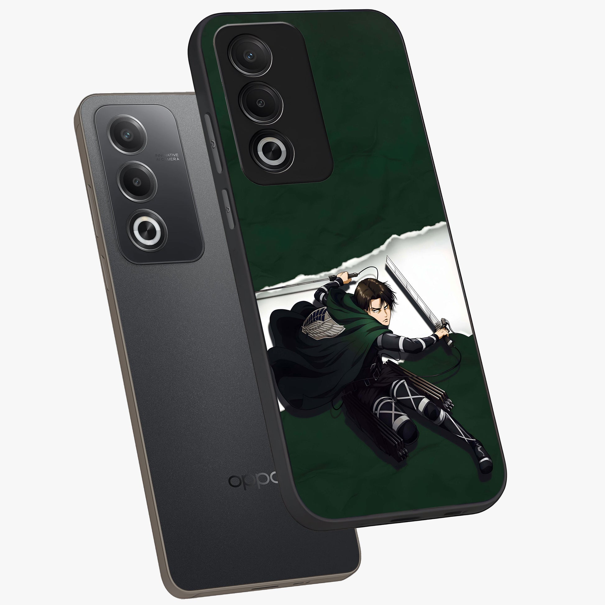 Emerald War Vanguard Glass Case displayed in angled mockup highlighting intense battle inspired design with emerald tone aesthetic.
