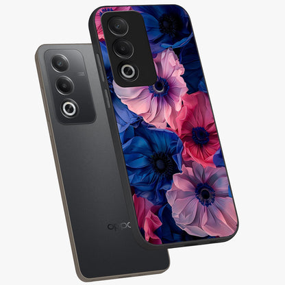 Flower Paper Art Pattern Glass Case displayed in angled mockup highlighting layered paper flower design with artistic aesthetic.