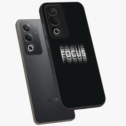 Focus Mode On Glass Case displayed in angled mockup highlighting clean minimal text artwork with modern aesthetic style.