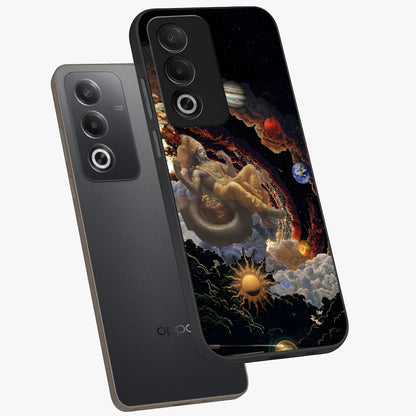 Galactic Divine God Glass Case displayed in angled mockup highlighting powerful celestial deity illustration with galactic aesthetic.