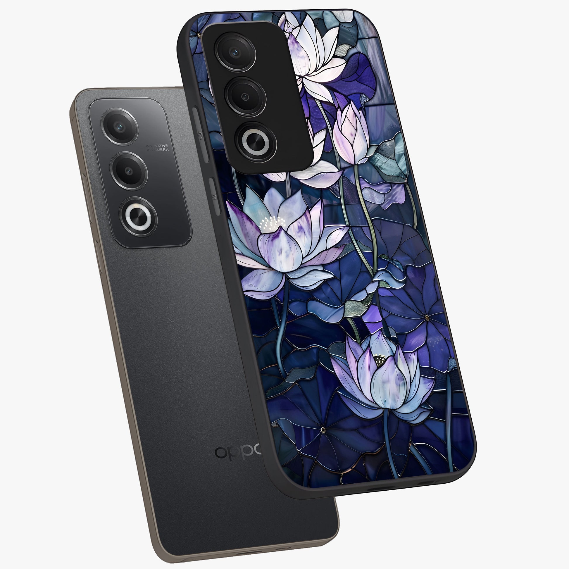 Gloss Petal Rush Glass Case displayed in angled mockup highlighting vibrant petal design with elegant floral aesthetic.