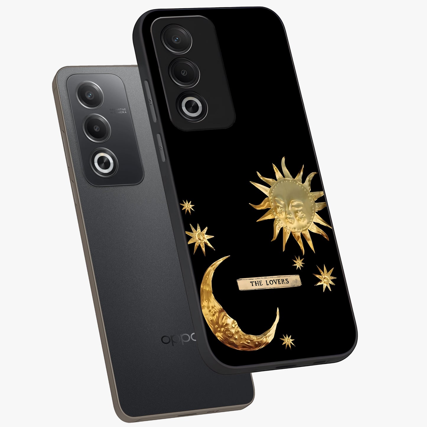 Gold Sun Blush Glass Case displayed in angled mockup highlighting radiant sun design with warm golden aesthetic.