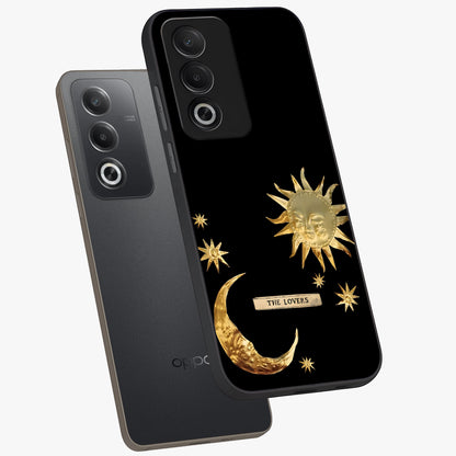 Gold Sun Blush Glass Case displayed in angled mockup highlighting radiant sun design with warm golden aesthetic.