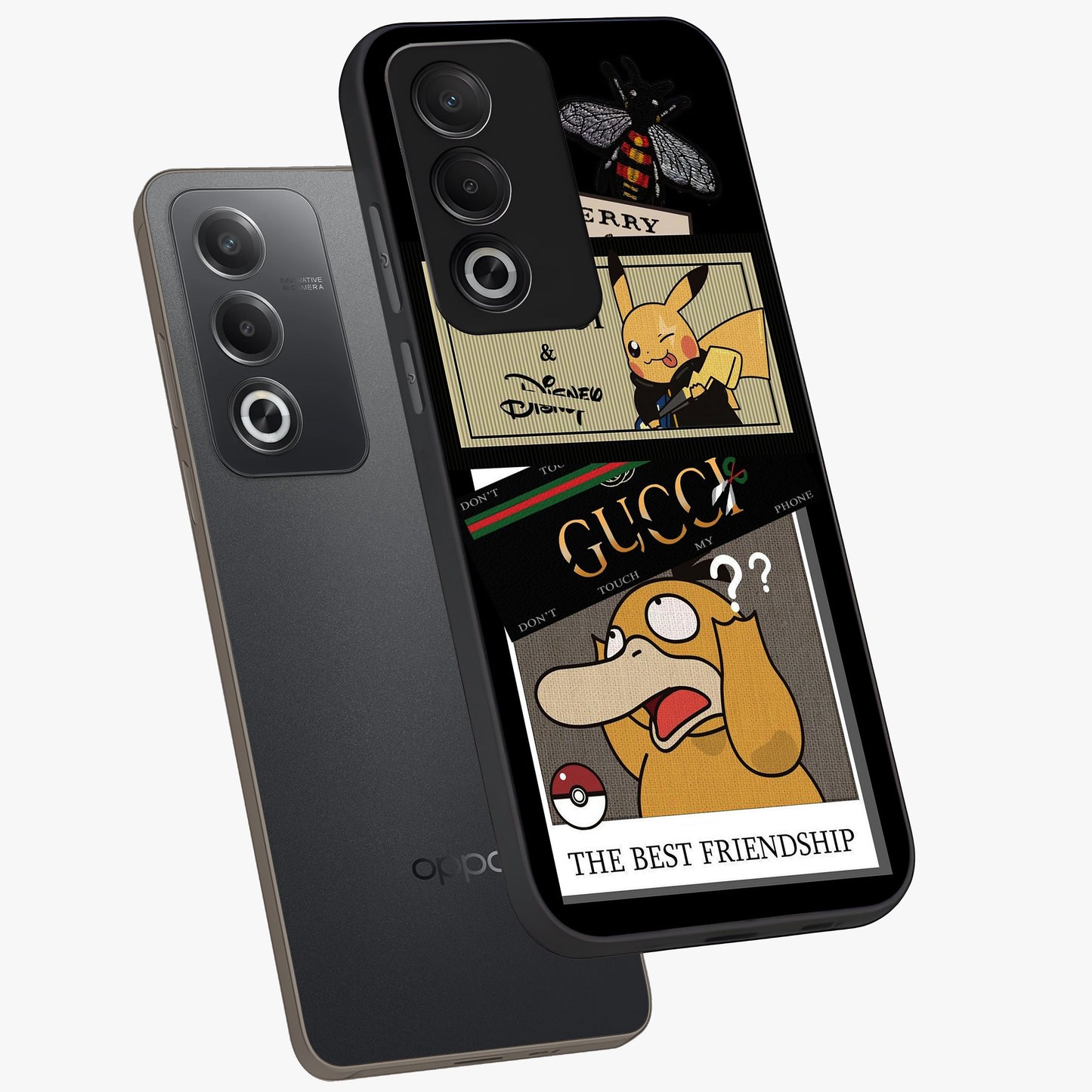 Gucci Play Mashup Glass Case displayed in angled mockup highlighting stylish fashion mashup design with bold aesthetic.