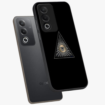 Illuminati Evil Glass Case displayed in angled mockup highlighting dark occult inspired design with bold aesthetic style.