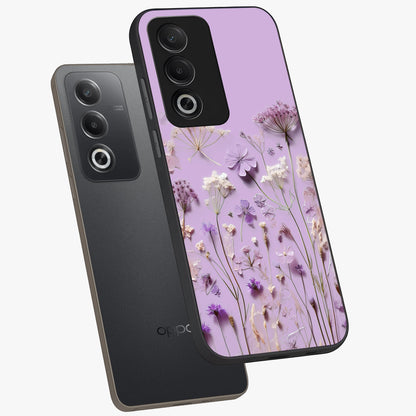 Lavender Blossom Dream Glass Case displayed in angled mockup highlighting dreamy lavender flower design with calming aesthetic style.