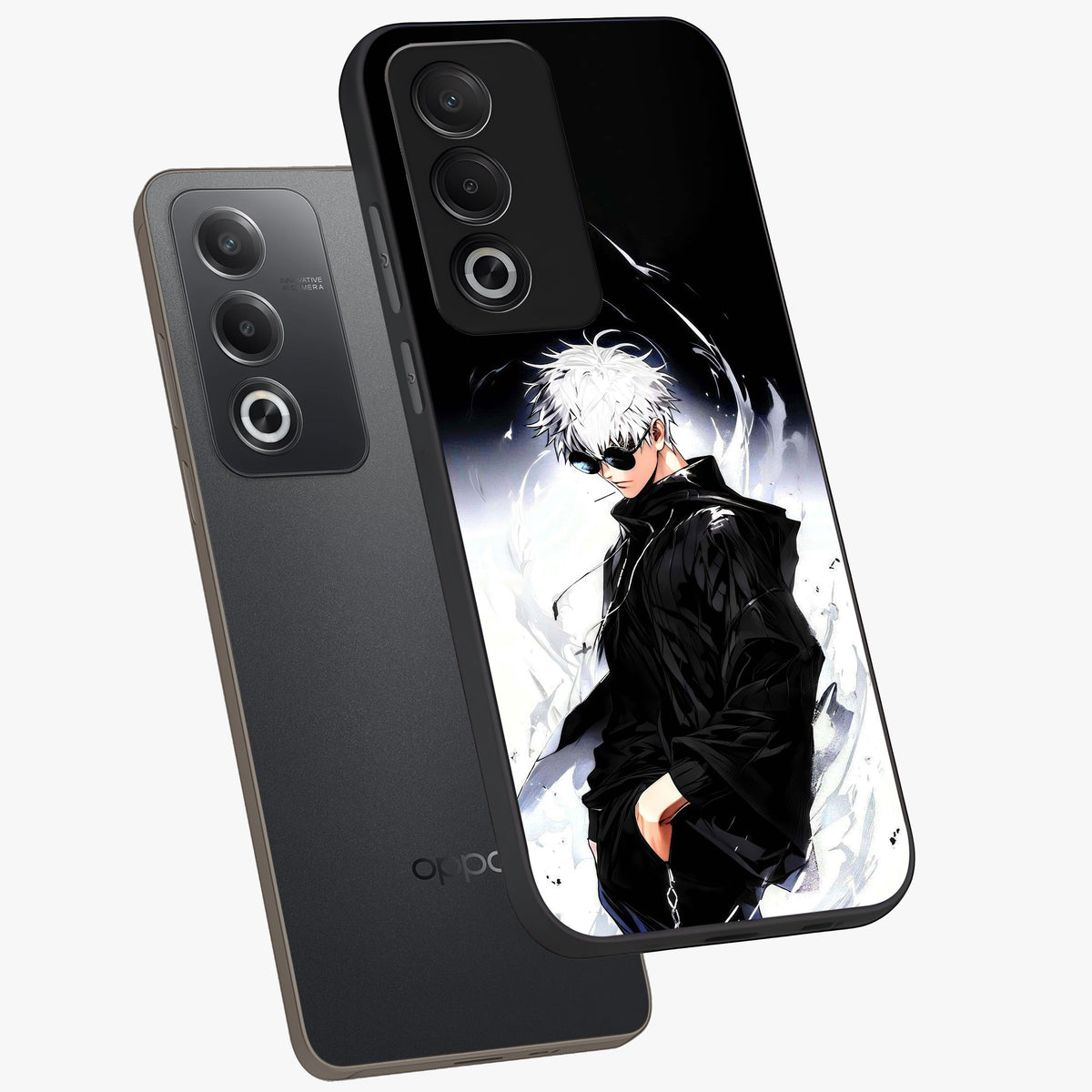 Limitless Shadow King Glass Case displayed in angled mockup highlighting dramatic dark hero design with intense aesthetic.