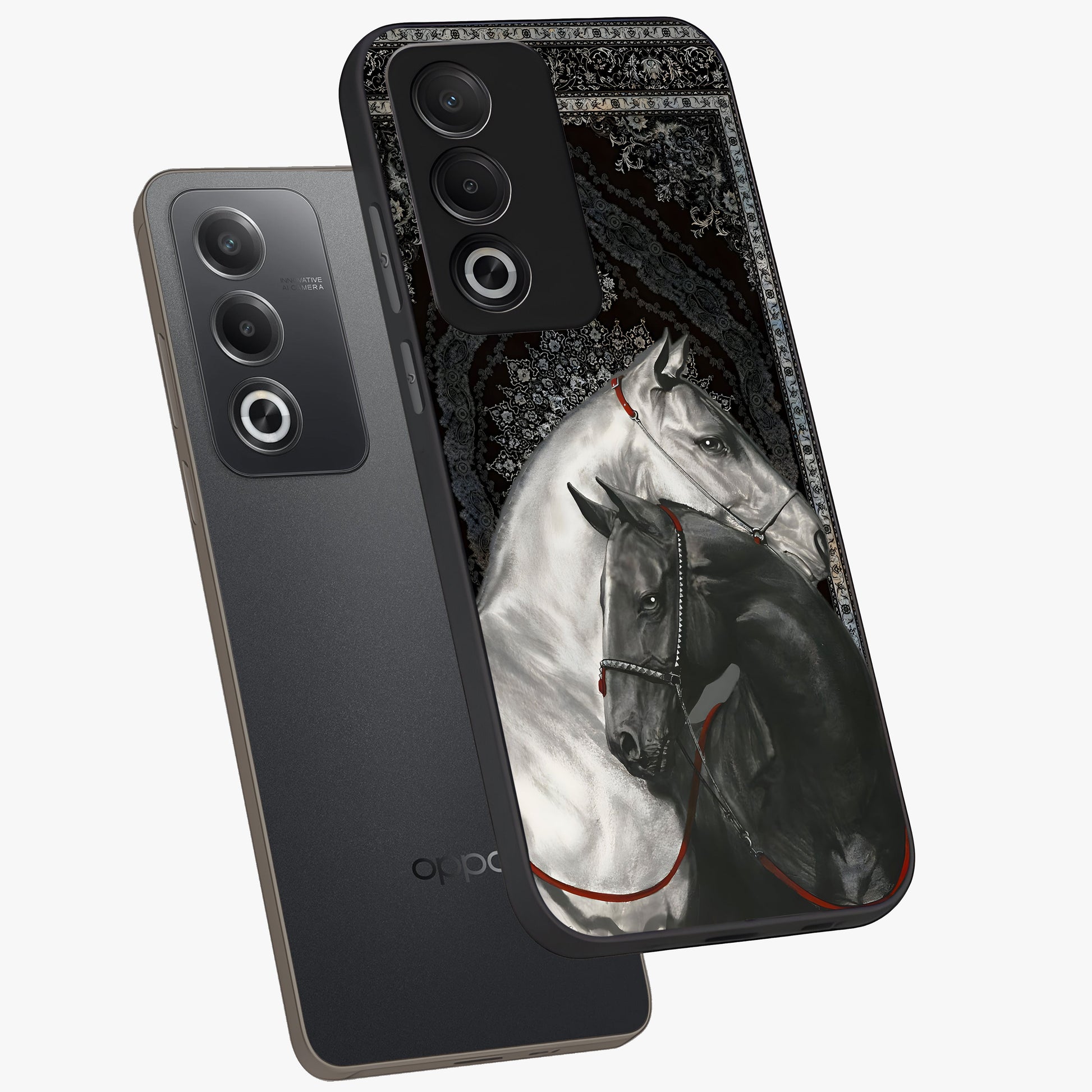 Majestic Ride Legacy Glass Case displayed in angled mockup highlighting sleek vehicle design with bold racing aesthetic.