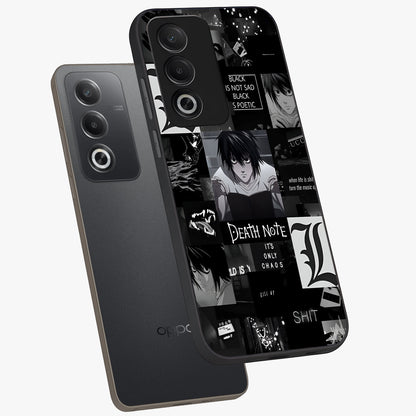 Midnight Chaos Mind Glass Case displayed in angled mockup highlighting chaotic artistic design with dramatic midnight aesthetic.