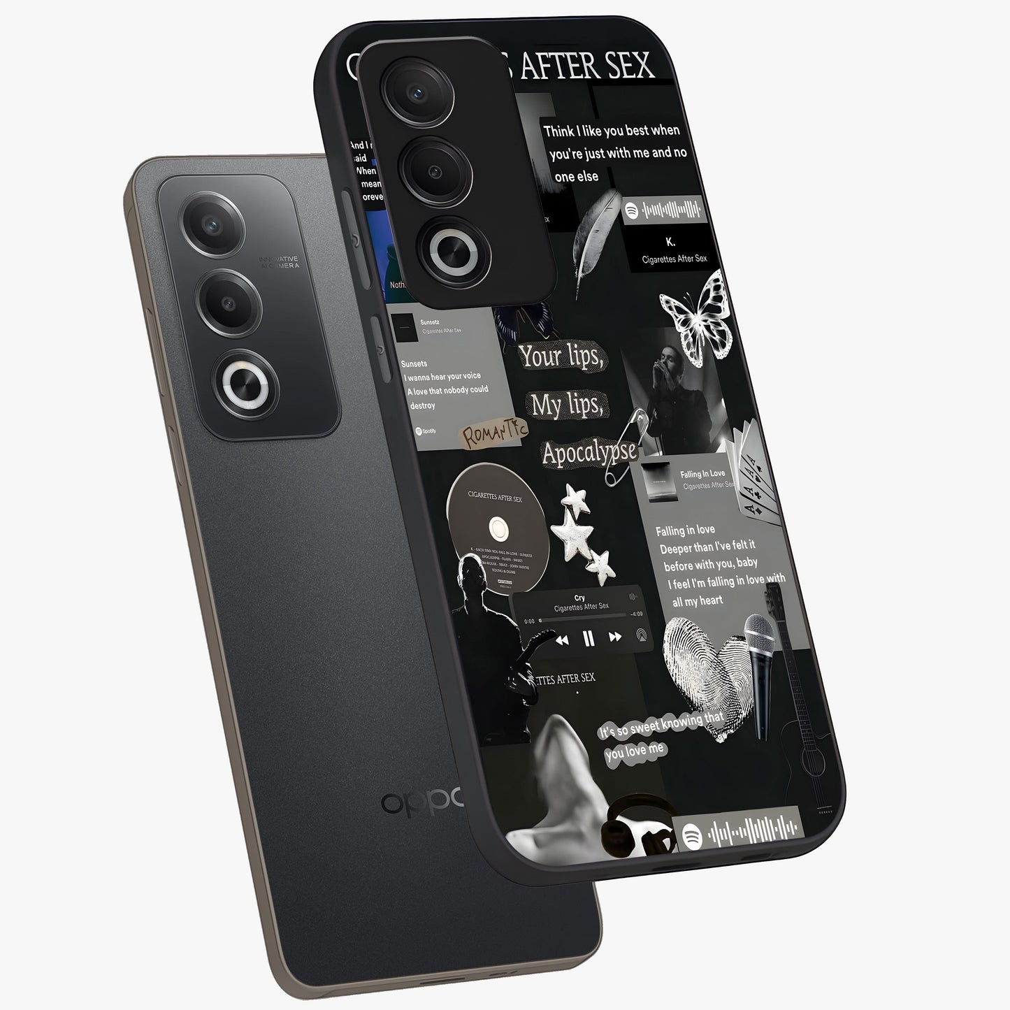 Midnight Love Echo Glass Case displayed in angled mockup highlighting elegant love inspired design with deep aesthetic style.