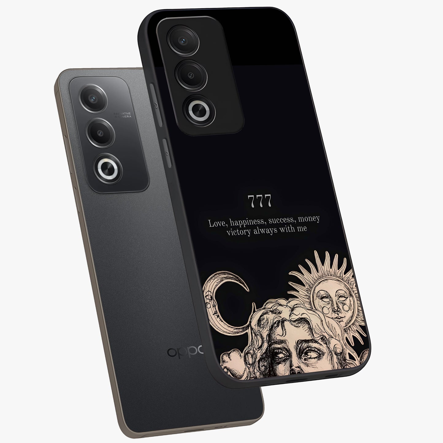 Mystic Victory Aura Glass Case displayed in angled mockup highlighting energetic aura design with bold mystical aesthetic.