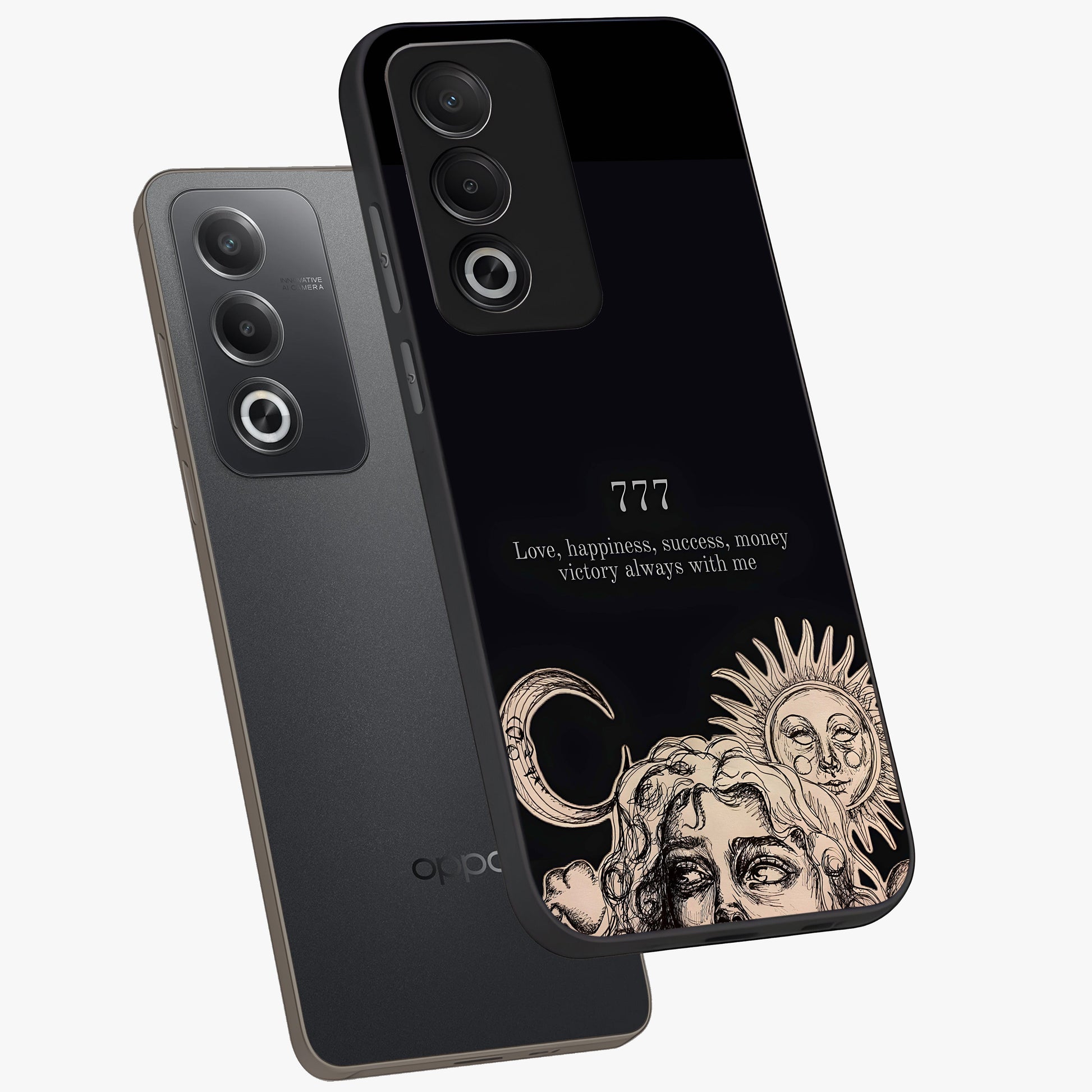 Mystic Victory Aura Glass Case displayed in angled mockup highlighting energetic aura design with bold mystical aesthetic.
